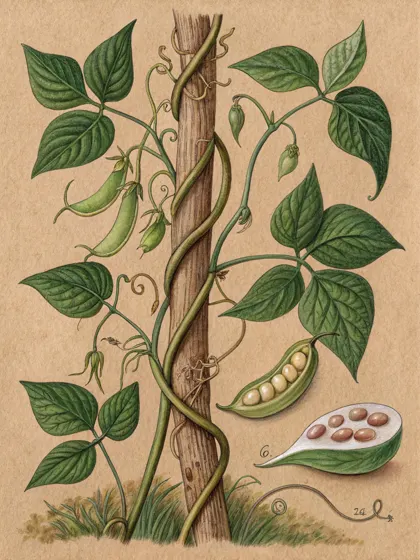 Planche d'herbier: Haricot Roi des Belges